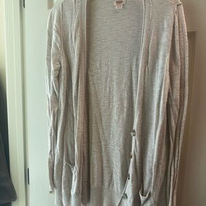 Mossimo Supply Co. Light Gray Open-Front Cardigan